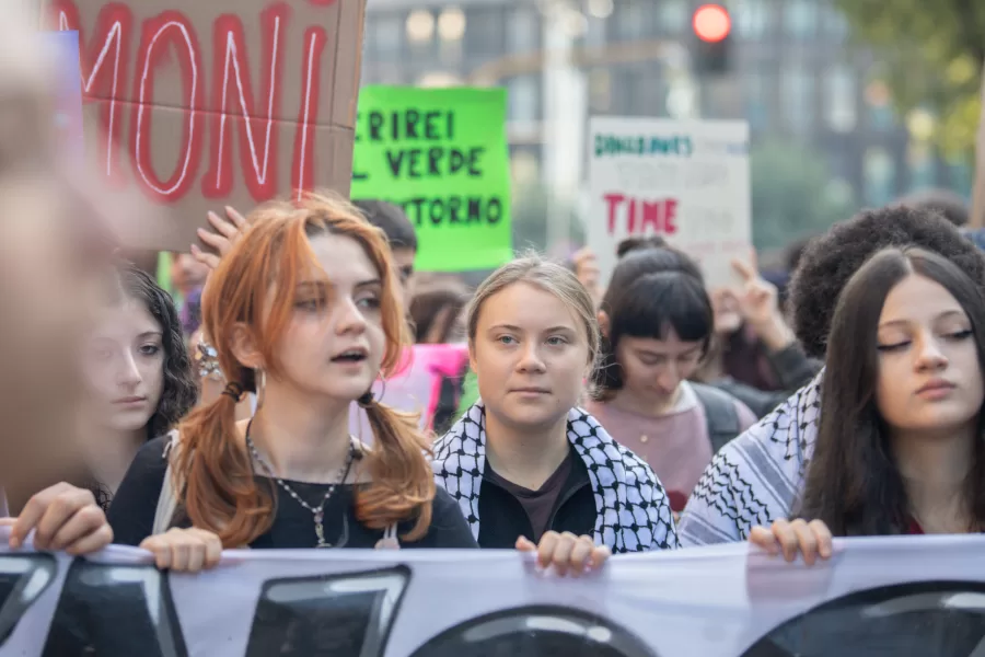 Greta Thunberg al Corteo Climate Strike di Fridays for future contro il cambiamento climatico  – Venerdì 11 Ottobre 2024 
(Foto Claudio Furlan/Lapresse)

Greta Thunberg at the Fridays for Future’s Climate Strike march against climate change – Friday, Oct. 11, 2024 
(Photo Claudio Furlan/Lapresse)