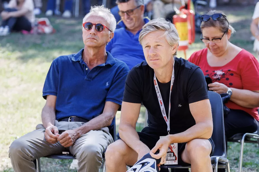 Foto Roberto Monaldo / LaPresse
10-09-2023 Roma 
Politica
Festa del Il Fatto Quotidiano
Nella foto Marco Travaglio, Alessandro Orsini

10-09-2023 Rome (Italy)
Politics
Feast of the newspaper Il Fatto Quotidiano
In the pic Marco Travaglio, Alessandro Orsini