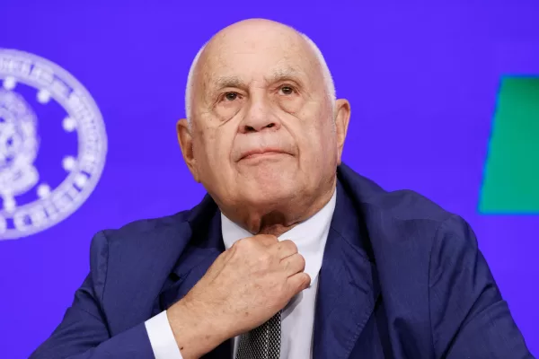 Il ministro della Giustizia Carlo Nordio a Palazzo Chigi durante la conferenza stampa al termine del Consiglio dei ministri, Roma, Martedì 22 Luglio 2025 (Foto Roberto Monaldo / LaPresse) 

Minister of Justice Carlo Nordio at Palazzo Chigi during the press conference at the end of the Council of Ministers, Rome, Tuesday, July 22, 2025 (Photo by Roberto Monaldo / LaPresse)