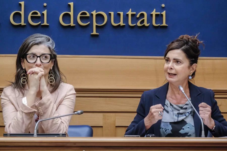Laura Boldrini Pd, Francesca Albanese, Relatrice speciale Onu sui Territori palestinesi occupati, presenta il  rapporto ‘Da un’economia di occupazione a un’economia di genocidio’. Camera dei Deputati a Roma Martedì 29 Luglio 2025. (foto Mauro Scrobogna / LaPresse) 

Laura Boldrini PD, Francesca Albanese, UN Special Rapporteur on the Occupied Palestinian Territories, presents the report “From an Economy of Occupation to an Economy of Genocide.” Chamber of Deputies in Rome on Tuesday July 29 2025. (Photo by Mauro Scrobogna / LaPresse)