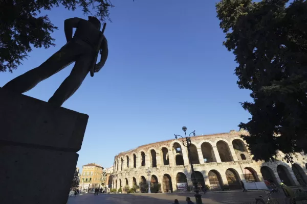 A view of the Arena of Verona where the Closing Ceremony of the Milan Cortina 2026 Winter Olympics will take place, in Verona, northern, Italy, Friday, Jan. 17, 2025. (AP Photo/Luca Bruno) 


Associated Press / LaPresse
Only italy and Spain