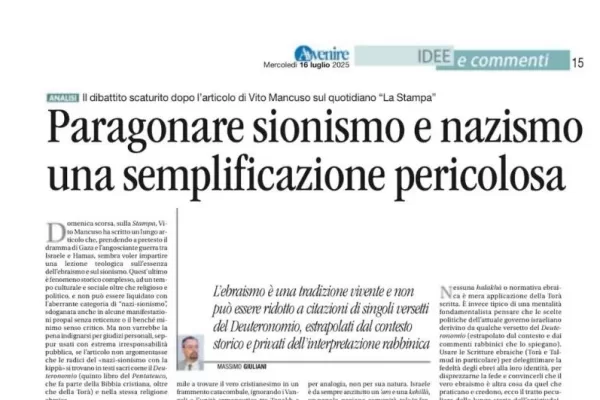 “Paragonare sionismo e nazismo una semplificazione pericolosa”, Avvenire mette una toppa a La Stampa ma la fa troppo facile