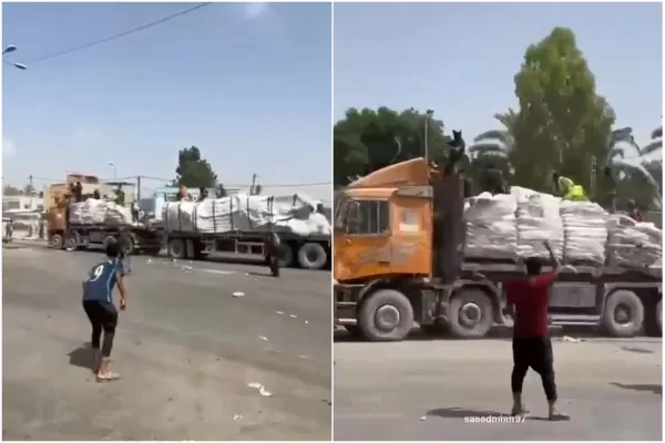 Così Hamas ruba gli aiuti umanitari a Gaza, il video della passerella armata dei terroristi: spari per allontanare i civili