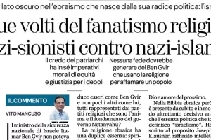 L’analisi di Mancuso sciocca gli ebrei italiani, piena di antigiudaismo e antisemitismo svilisce il legame con la terra di Israele