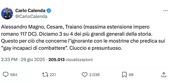 Vannacci “ciuccio e presuntuoso”, come fai a non innamorarti del Calenda social: quello che spara ad alzo zero contro tutti