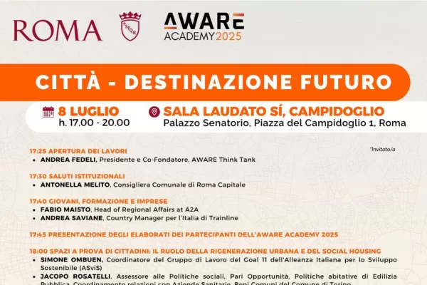 Il futuro delle città passa dai giovani: l’8 luglio l’evento finale di AWARE Academy 2025
