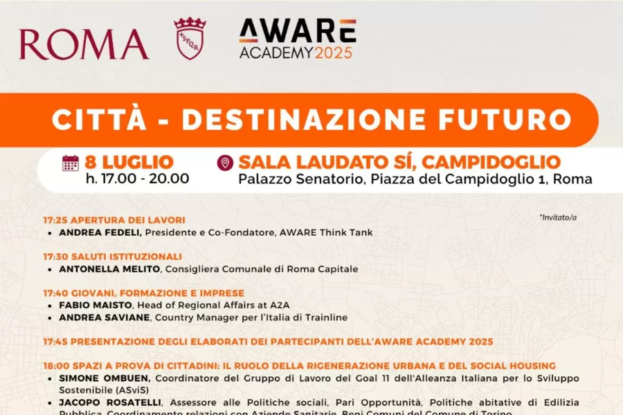 Il futuro delle città passa dai giovani: l’8 luglio l’evento finale di AWARE Academy 2025