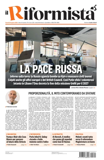 Quotidiano del 29 agosto 2025