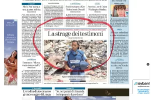Giornalisti uccisi a Gaza, prime pagine Ghali-style: anche Goebbels faceva informazione, Anas al Sharif celebrava il 7 ottobre ma “l’ha detto Al Jazeera”