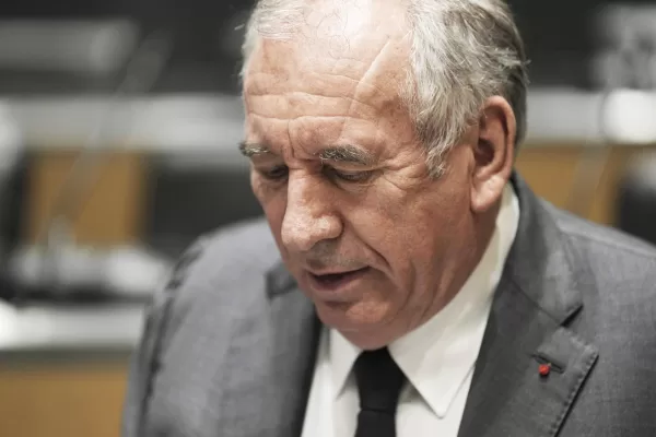 French Prime Minister Francois Bayrou arrives to face questions from a parliamentary inquiry into alleged abuse at a Catholic school amid accusations he has hidden what he knows about the scandal, in Paris, Wednesday May 14, 2025. (AP Photo/Aurelien Morissard)