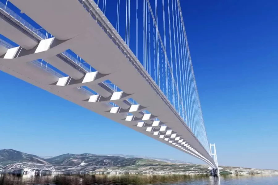 PONTE SULLO STRETTO DI MESSINA RENDER RENDERING PROGETTO