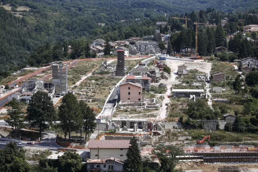 Foto Cecilia Fabiano/ LaPresse 
24 Agosto 2021 Amatrice (Italia)
Cronaca : 
Amatrice cinque anni dopo il sisma 
Nella Foto : una veduta panoramica  di Amatrice nel giorno del quinto anniversario dal sisma 

Photo Cecilia Fabiano/ LaPresse
August 24 , 2021  Amatrice  (Italy) 
News  :  
Five years after Amatrice earthquake 
In the Pic : a general view of Amatrice in the fifth earthquake anniversary