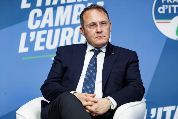 Il viceministro degli Esteri Edmondo Cirielli durante la Conferenza programmatica di Fratelli d’Italia a Pescara, Sabato, 27 aprile 2024 (Foto Roberto Monaldo / LaPresse)

Deputy Foreign minister Edmondo Cirielli during the Brothers of Italy party Programmatic conference in Pescara, Saturday, April 27, 2024 (Photo by Roberto Monaldo / LaPresse)