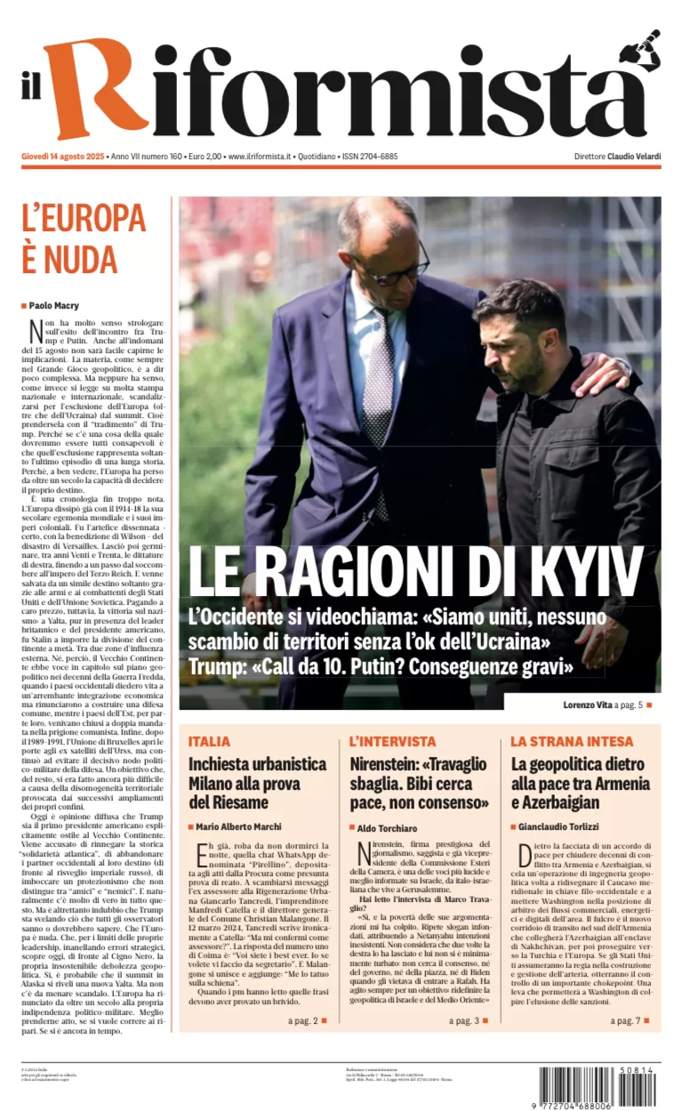 Quotidiano del 14 agosto 2025