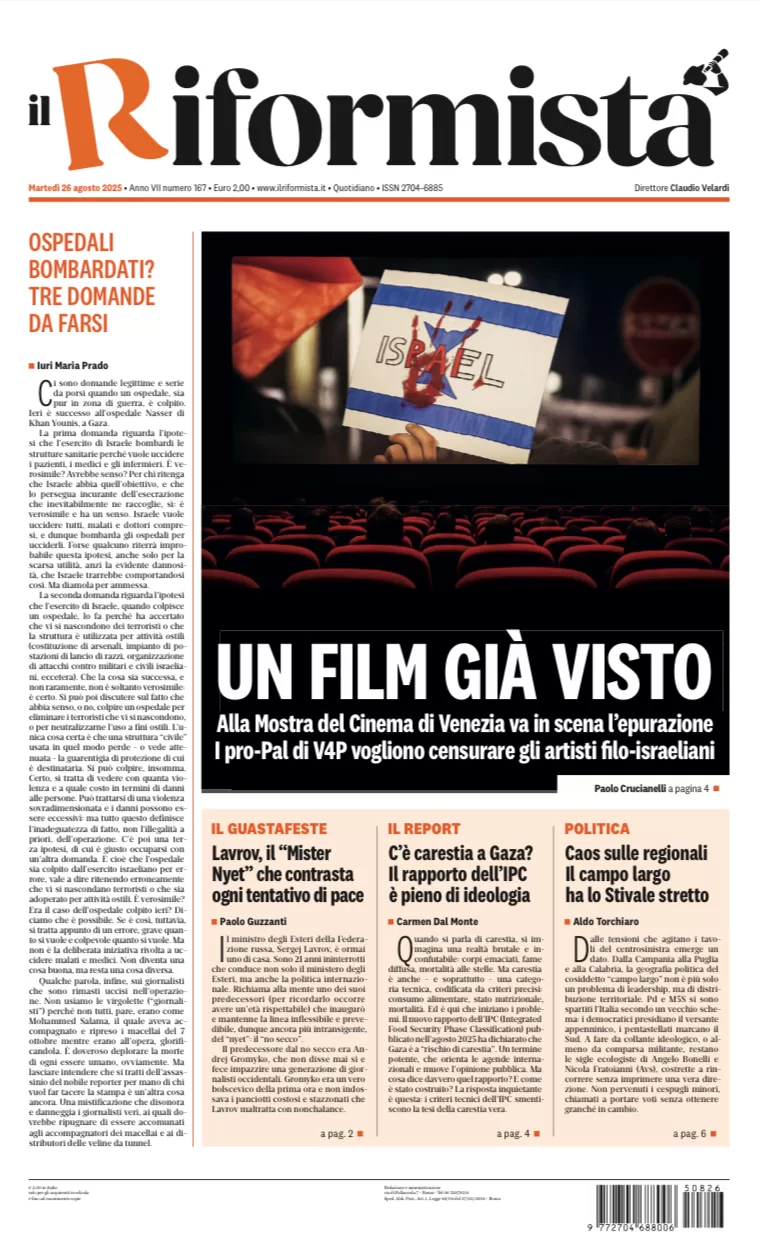 Quotidiano del 26 agosto 2025