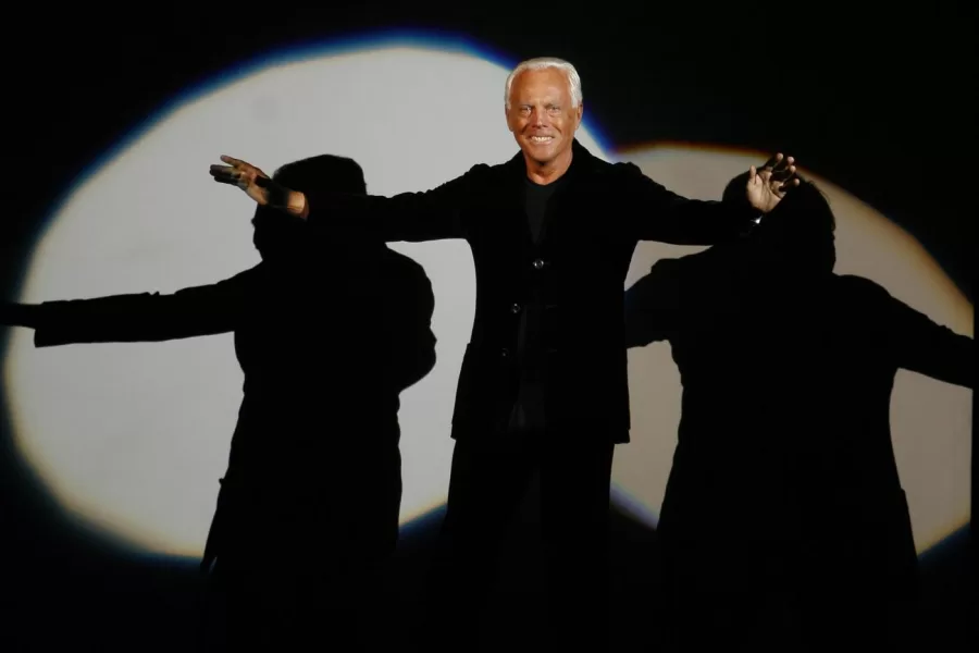 FILE – Giorgio Armani receives his share of applause after presenting his Emporio Fall-Winter 2007-2008 men’s fashion collection, during the Milan Men’s Fashion Week, in Milan, Italy, Monday, Jan. 15, 2007. (AP Photo/Luca Bruno, File)

Associated Press/LaPresse