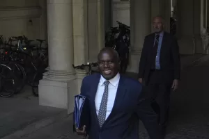 David Lammy, Deputy Prime Minister, arrives for a Cabinet meeting in Downing Street, London, Tuesday, Sept. 9, 2025. (AP Photo/Joanna Chan)