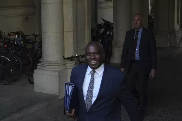 David Lammy, Deputy Prime Minister, arrives for a Cabinet meeting in Downing Street, London, Tuesday, Sept. 9, 2025. (AP Photo/Joanna Chan)
