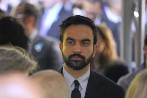 NYC mayoral candidate Zohran Mamdani participates during a ceremony commemorating the anniversary of the 9-11 terror attacks in New York, Thursday, Sept. 11, 2025. (AP Photo/Seth Wenig)