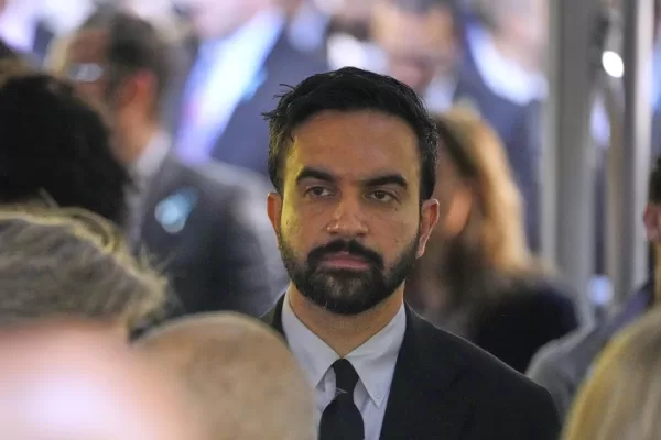 NYC mayoral candidate Zohran Mamdani participates during a ceremony commemorating the anniversary of the 9-11 terror attacks in New York, Thursday, Sept. 11, 2025. (AP Photo/Seth Wenig)