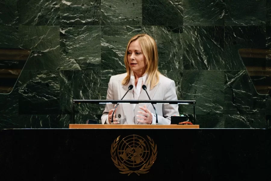 Foto Filippo Attili/Palazzo Chigi/LaPresse 
25 Settembre 2025 New York,Usa
Politica 
Il Presidente del Consiglio Giorgia Meloni parla all’assemblea ONU

DISTRIBUTION FREE OF CHARGE – NOT FOR SALE – Obbligatorio citare la fonte LaPresse/Palazzo Chigi/Filippo Attili