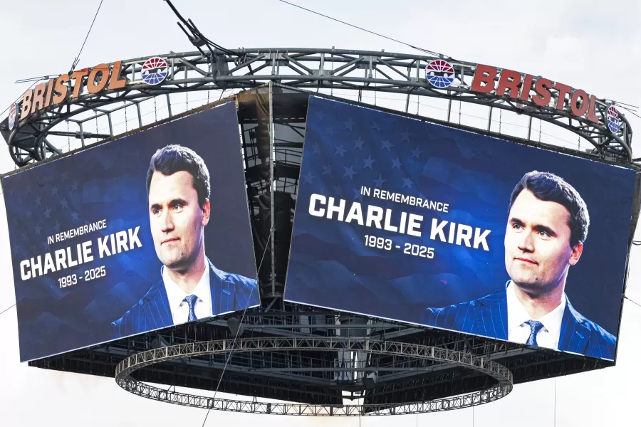 A tribute to Charlie Kirk is shown on the Jumbotron before a NASCAR Cup Series auto race, Saturday, Sept. 13, 2025, in Bristol, Tenn. (AP Photo/Wade Payne) 


associated Press / LaPresse
Only italy and spain