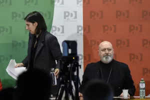 ELLY SCHLEIN SEGRETARIA  PD, STEFANO BONACCINI PRESIDENTE PD