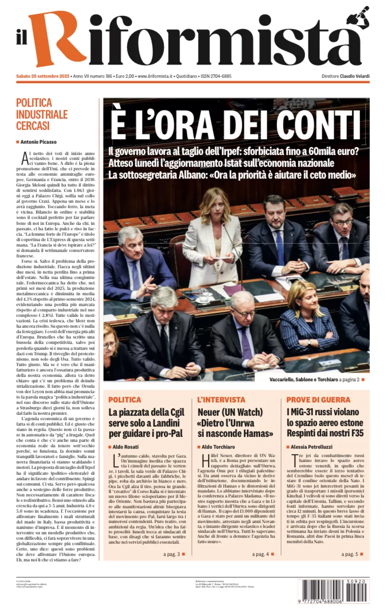 Quotidiano del 20 Settembre 2025
