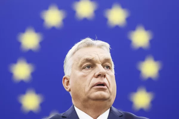 Hungarian Prime Minister and President of EU Council Viktor Orban delivers his speech in the hemicycle of the European parliament in Strasbourg, France, during a debate on the Hungarian programme council presidency, Wednesday Oct. 9, 2024. (AP Photo/Jean-Francois Badias) 


associated Press / LaPresse
Only italy and Spain

Associated Press/LaPresse