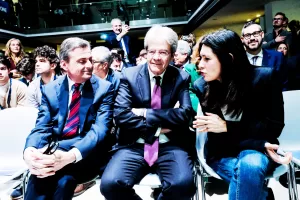 il Segretario di Azione Carlo Calenda, Paolo Gentiloni, Pina Picierno MEP PD in occasione del  II Congresso Nazionale di Azione. Roma, Sabato 29 Marzo 2025 (foto Mauro Scrobogna / LaPresse) 

Azione Secretary Carlo Calenda Paolo Gentiloni, Pina Picierno MEP PD on the occasion of the 2nd National Congress of Azione. Rome, Saturday  March 29 2025. (Photo by Mauro Scrobogna / LaPresse)