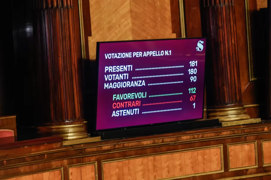 SENATO AULA DISCUSSIONE MANOVRA 2025 TABELLONE, VOTAZIONE