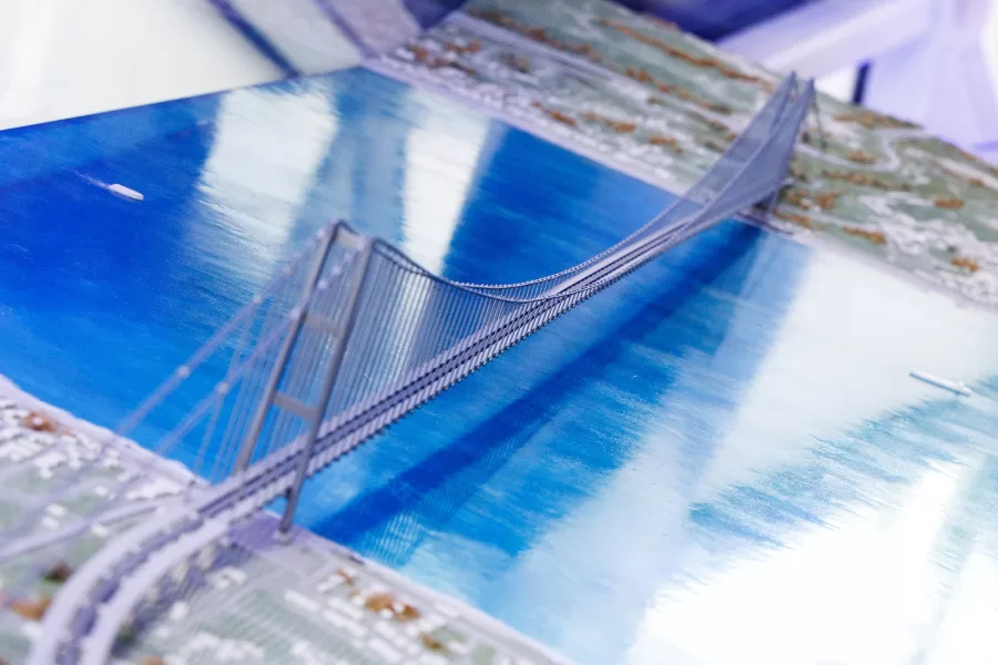 Foto Roberto Monaldo / LaPresse
25-07-2023 Roma 
Politica
Evento “L’Italia dei si”. Progetti e grandi opere per il paese
Nella foto Il plastico del Ponte sullo Stretto

25-07-2023 Rome (Italy)
Politics
Event "L’Italia dei si". Projects and major works for the country
In the pic The model of the bridge over the Strait of Messina