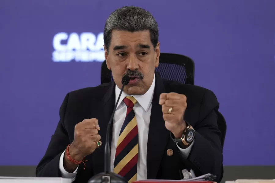 President Nicolas Maduro gives a press conference in Caracas, Venezuela, Monday, Sept. 1, 2025. (AP Photo/Ariana Cubillos)

Associated Press/LaPresse