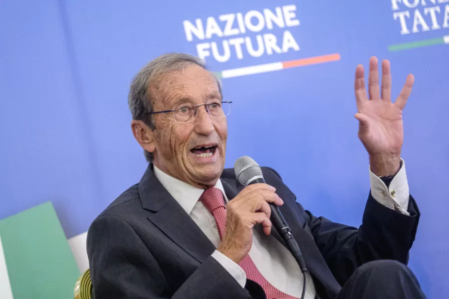 Gianfranco Fini, presidente emerito della Camera dei Deputati, in occasione della quarta edizione de LItalia dei conservatori evento nazionale di Nazione Futura e della Fondazione Tatarella. Roma, Sabato 27 Settembre 2025. (foto Mauro Scrobogna / LaPresse) 

Gianfranco Fini, President Emeritus of the Chamber of Deputies, on the occasion of the fourth edition of “L’Italia dei Conservatori,” a national event organized by Nazione Futura and the Tatarella Foundation. Rome, Saturday  September 27 2025. (Photo by Mauro Scrobogna / LaPresse)