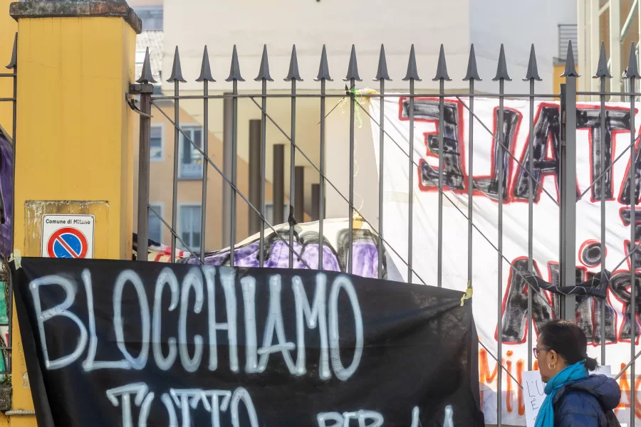 Sede di Via Conservatorio dell’Università Statale di Milano occupata – Milano, Italia – Martedì, 7 ottobre 2025 (foto Stefano Porta / LaPresse)

The headquarters of the State University of Milan in Via Conservatorio has been occupied.
 –  Milan, Italy – Tuesday, 7 October 2025  (photo Stefano Porta / LaPresse)