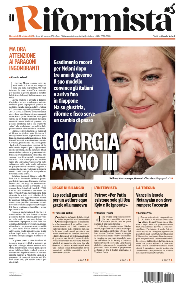 Quotidiano del 22 Ottobre 2025