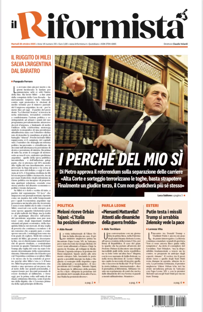 Quotidiano del 28 Ottobre 2025