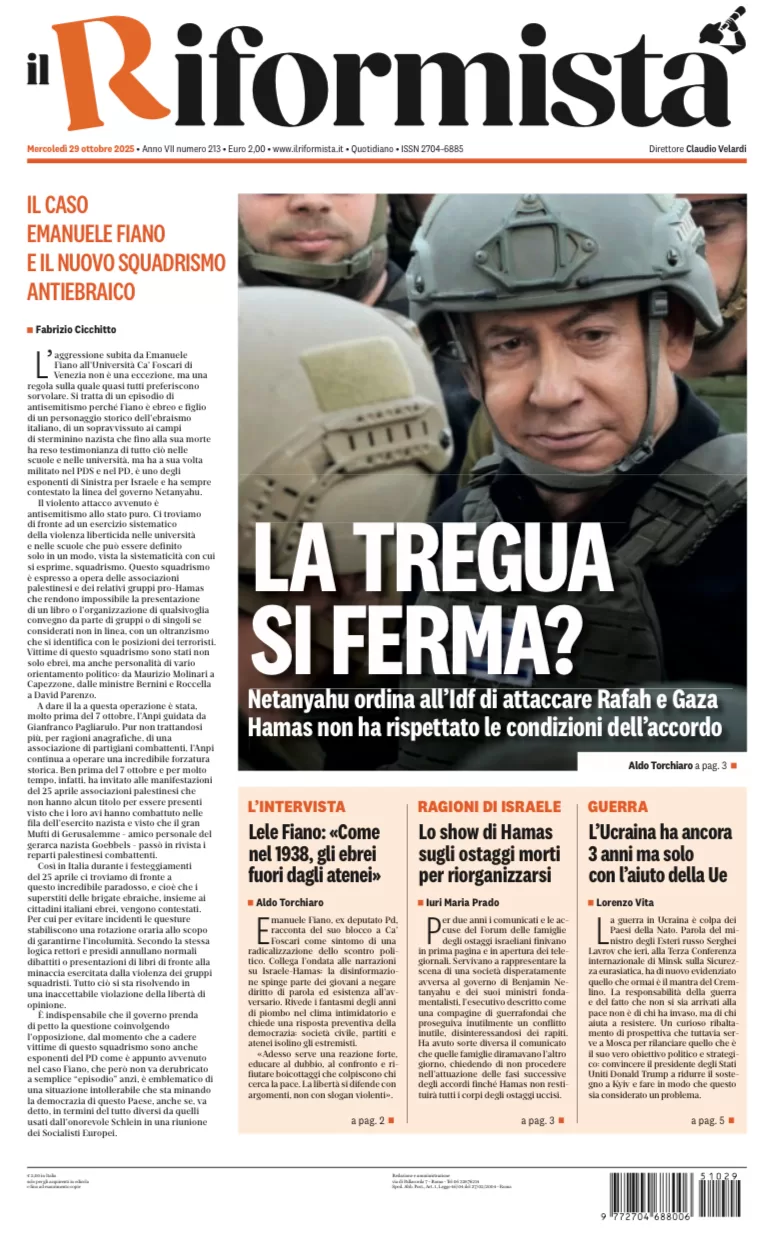 Quotidiano del 29 Ottobre 2025