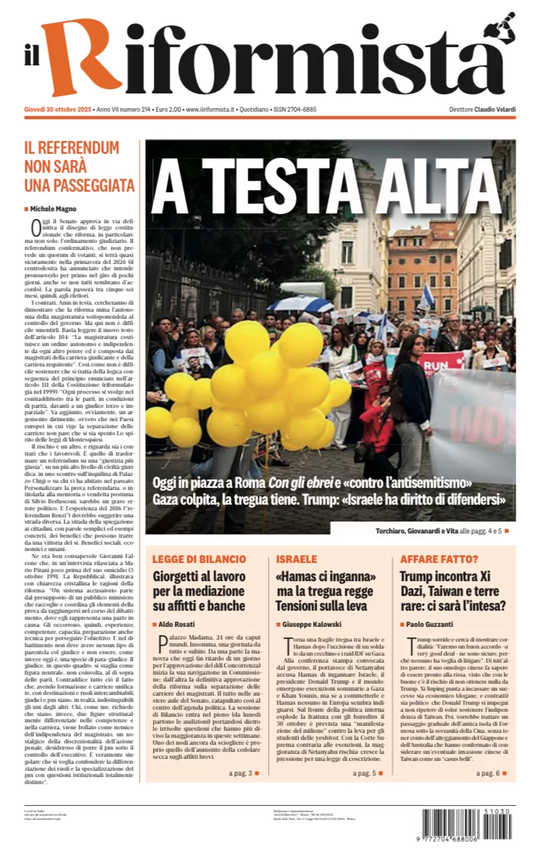 Quotidiano del 30 Ottobre 2025