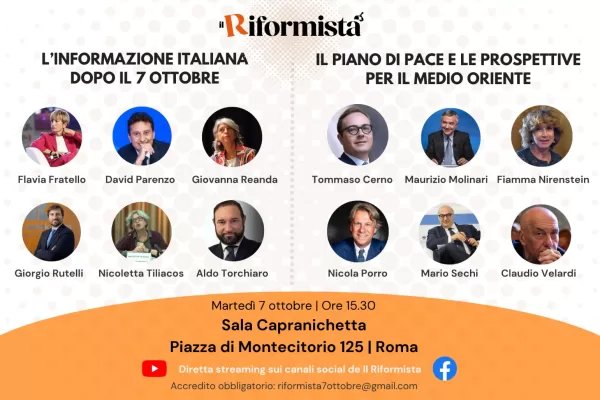 Informazione italiana, pace e prospettive dopo il 7 ottobre: il Live sul Riformista con Porro, Sechi, Cerno, Molinari, Parenzo e Velardi