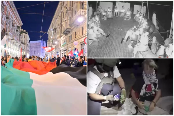 Floppiglia, Israele blocca attivisti a largo di Gaza: “Provocazione finita”. Chi sono gli italiani fermati. Proteste-show in piazza, venerdì ennesimo sciopero