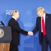 President Donald Trump, right, and Russia’s President Vladimir Putin shake hands during a joint press conference at Joint Base Elmendorf-Richardson, Alaska, Friday, Aug. 15, 2025. (AP Photo/Jae C. Hong) President Donald Trump, right, and Russia’s President Vladimir Putin shake hands during a joint press conference at Joint Base Elmendorf-Richardson, Alaska, Friday, Aug. 15, 2025. (AP Photo/Jae C. Hong)