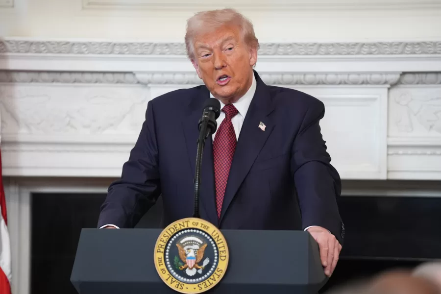 President Donald Trump speaks during a breakfast with Senate and House Republicans in the State Dining Room of the White House, Wednesday, Nov. 5, 2025, in Washington. (AP Photo/Evan Vucci)





Associate Press/ LaPresse
Only Italy and Spain