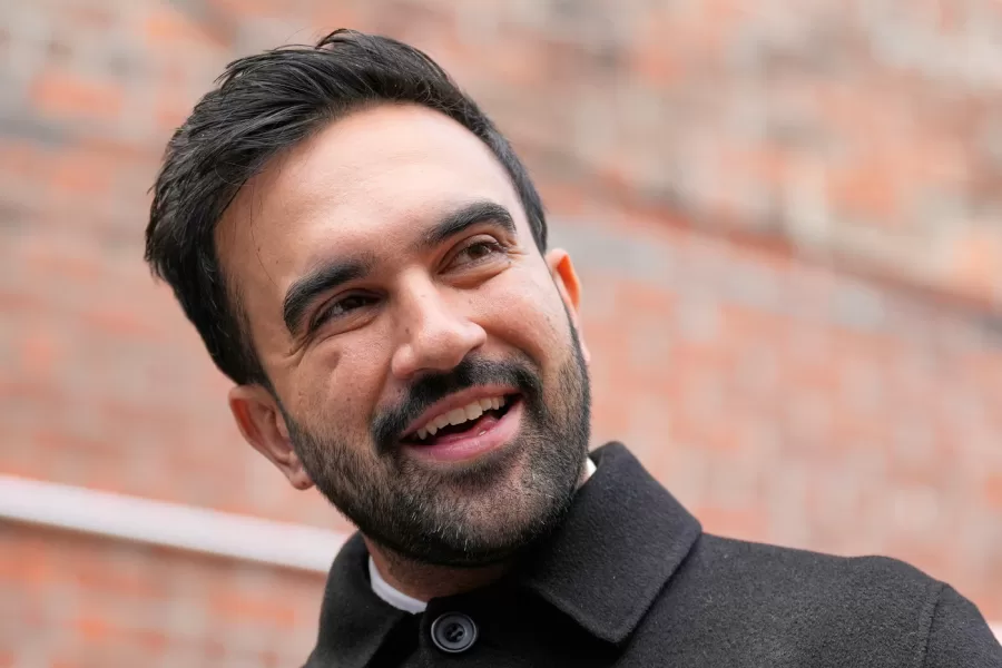 New York City mayor-elect Zohran Mamdani talks to reporters at a news conference in New York, Monday, Nov. 17, 2025. (AP Photo/Seth Wenig)