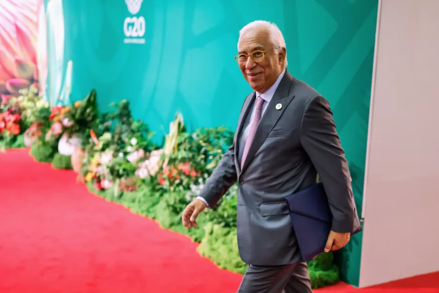 European Council President Antonio Costa arrives for the second day of the G20 Leaders’ Summit, in Johannesburg, South Africa, Sunday, Nov. 23, 2025. (Marco Longari/Pool Photo via AP)