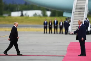 President Donald Trump greets Russia’s President Vladimir Putin Friday, Aug. 15, 2025, at Joint Base Elmendorf-Richardson, Alaska. (AP Photo/Julia Demaree Nikhinson) President Donald Trump greets Russia’s President Vladimir Putin Friday, Aug. 15, 2025, at Joint Base Elmendorf-Richardson, Alaska. (AP Photo/Julia Demaree Nikhinson)
