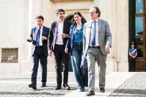 Angelo Bonelli AVS, Elly Schlein PD , Giuseppe Conte M5S , Nicola Fratoianni AVS annunciano la manifestazione nazionale pro Gaza per il 7 giugno prossimo. Camera dei Deputati a Roma, Mercoledì 28 Maggio 2025 (foto Mauro Scrobogna / LaPresse)
Angelo Bonelli AVS, Elly Schlein PD, Giuseppe Conte M5S, Nicola Fratoianni AVS announce the national pro-Gaza demonstration for June 7th. Chamber of Deputies in Rome, Wednesday May 28 2025. (Photo by Mauro Scrobogna / LaPresse) Angelo Bonelli AVS, Elly Schlein PD , Giuseppe Conte M5S , Nicola Fratoianni AVS annunciano la manifestazione nazionale pro Gaza per il 7 giugno prossimo. Camera dei Deputati a Roma, Mercoledì 28 Maggio 2025 (foto Mauro Scrobogna / LaPresse)
Angelo Bonelli AVS, Elly Schlein PD, Giuseppe Conte M5S, Nicola Fratoianni AVS announce the national pro-Gaza demonstration for June 7th. Chamber of Deputies in Rome, Wednesday May 28 2025. (Photo by Mauro Scrobogna / LaPresse)