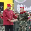 Venezuela’s President Nicolas Maduro, left, shakes hand with Venezuelan Interior Minister Diosdado Cabello during an event marking the anniversary of the 1992 failed coup led by the late President Hugo Chavez, in Caracas, Venezuela, Tuesday, Feb. 4, 2025. (AP Photo/Cristian Hernandez)
Associated Press / LaPresse
Only italy and Spain Venezuela’s President Nicolas Maduro, left, shakes hand with Venezuelan Interior Minister Diosdado Cabello during an event marking the anniversary of the 1992 failed coup led by the late President Hugo Chavez, in Caracas, Venezuela, Tuesday, Feb. 4, 2025. (AP Photo/Cristian Hernandez)
Associated Press / LaPresse
Only italy and Spain