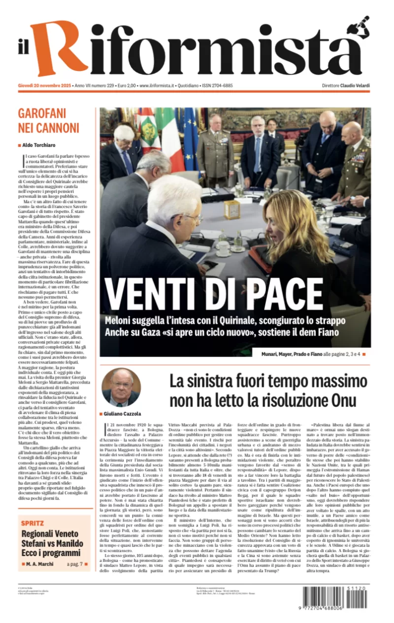 Quotidiano del 20 Novembre 2025