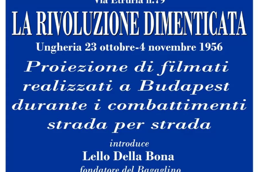 “La Rivoluzione dimenticata”: nuovo incontro in ricordo del 13 novembre 1956